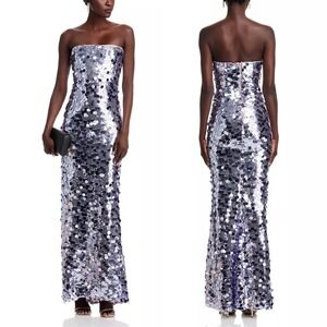 NWT BRONX AND BANCO‎ Farah Sequin Strapless Gown in Lilac $800 - Size US 6 / M